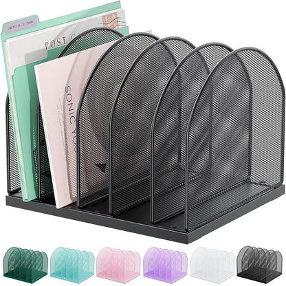 gianotter Desktop File Organizer with 5 Compartments
