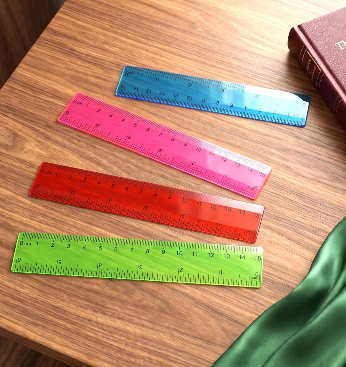 5 Pcs Mini Ruler, 6 inch Ruler See Through with Inches & Centimeters