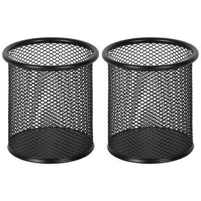EasyPAG Pencil Holder for Desk, 2 Pack Metal Pen Organizer, Mesh Pencil Cup Organizer for Home, Office, Classroom, School, Black