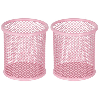 EasyPAG Pencil Holder for Desk, 2 Pack Metal Pen Organizer, Mesh Pencil Cup Organizer for Home, Office, Classroom, School, Black