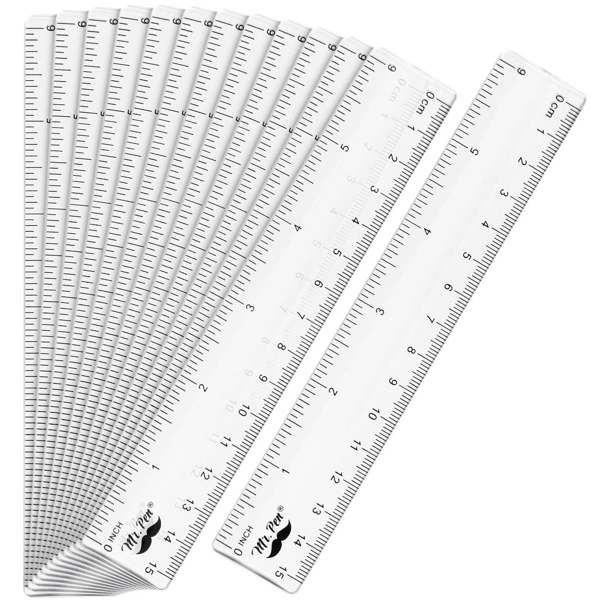 Mr. Pen- Plastic Rulers, 12 Inch, 3 Pack, Easy-to-Read Markings