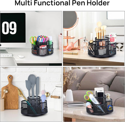 Topwey 360 Rotating Pencil/Pen Holder for Desk in Black