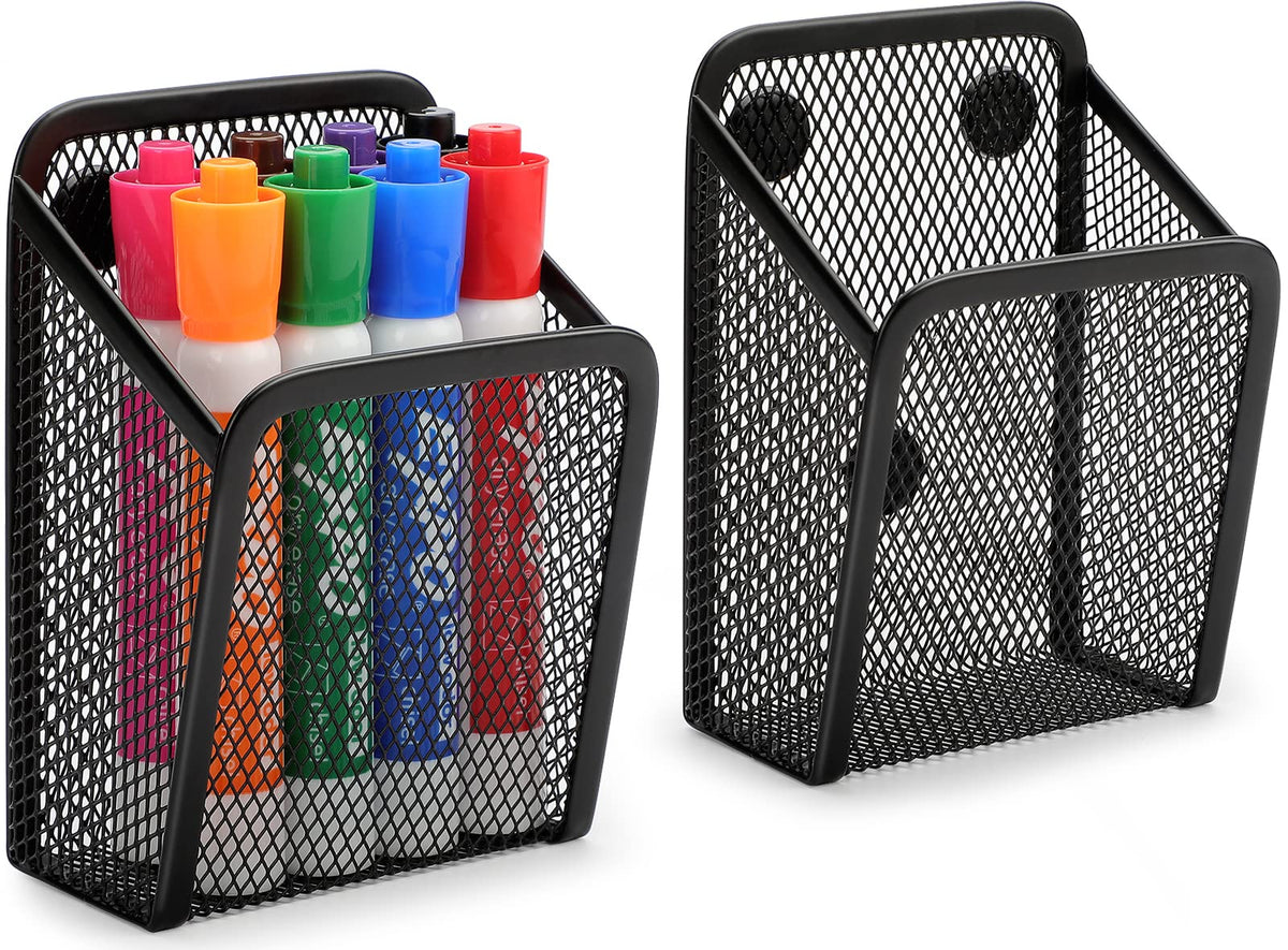 MaxGear Pen Holder for Desk 3 Pack,Mesh Metal, Non-Slip EVA Pad, 3.7’’ Tall