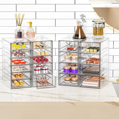 YFXCVSL Acrylic Makeup Organizer with 19 Drawers,Storage Drawer Organizer