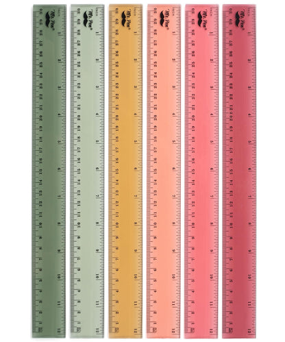 Mr. Pen- Plastic Ruler Set, 6 Pack, 12 Inch, Pastel Colors