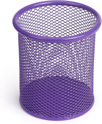 Tamaki Pen Holder Cup for Desk, Wire Mesh Pencil Cup Holder, Purple