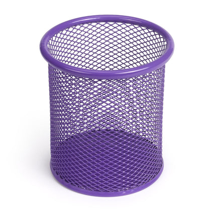 Tamaki Pen Holder Cup for Desk, Wire Mesh Pencil Cup Holder, Purple