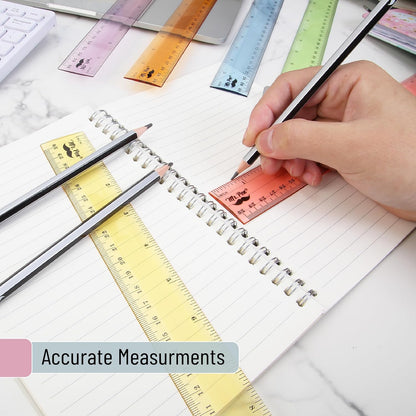 Mr. Pen- Plastic Ruler Set, 6 Pack, 12 Inch, Pastel Colors