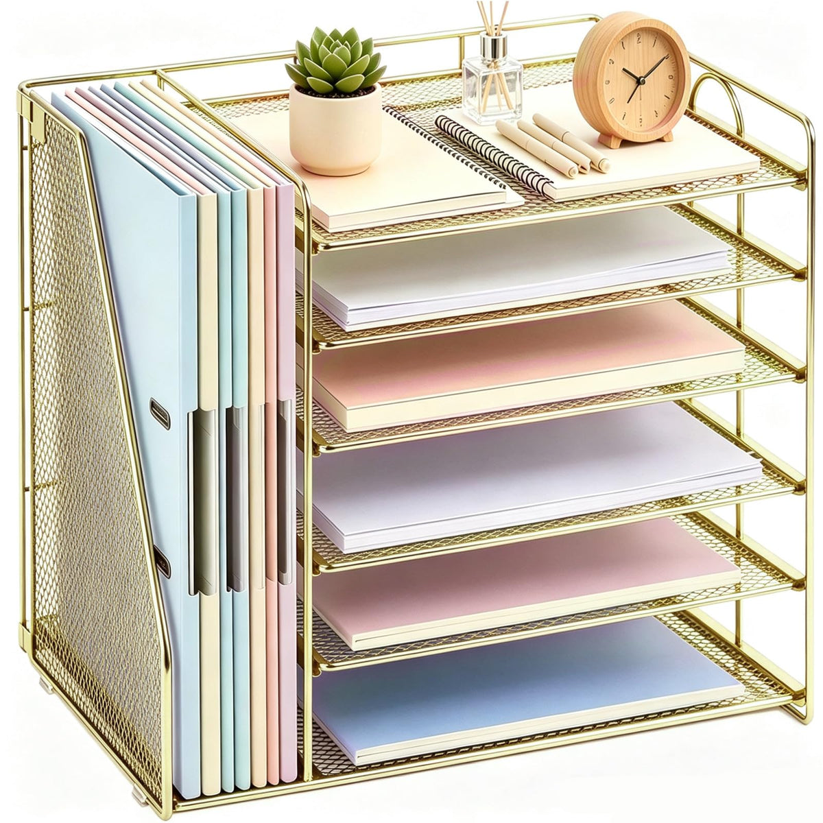 gianotter 4-Tier Paper Organizer With Magazine Holder