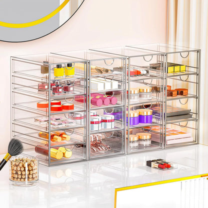 YFXCVSL Acrylic Makeup Organizer with 19 Drawers,Storage Drawer Organizer