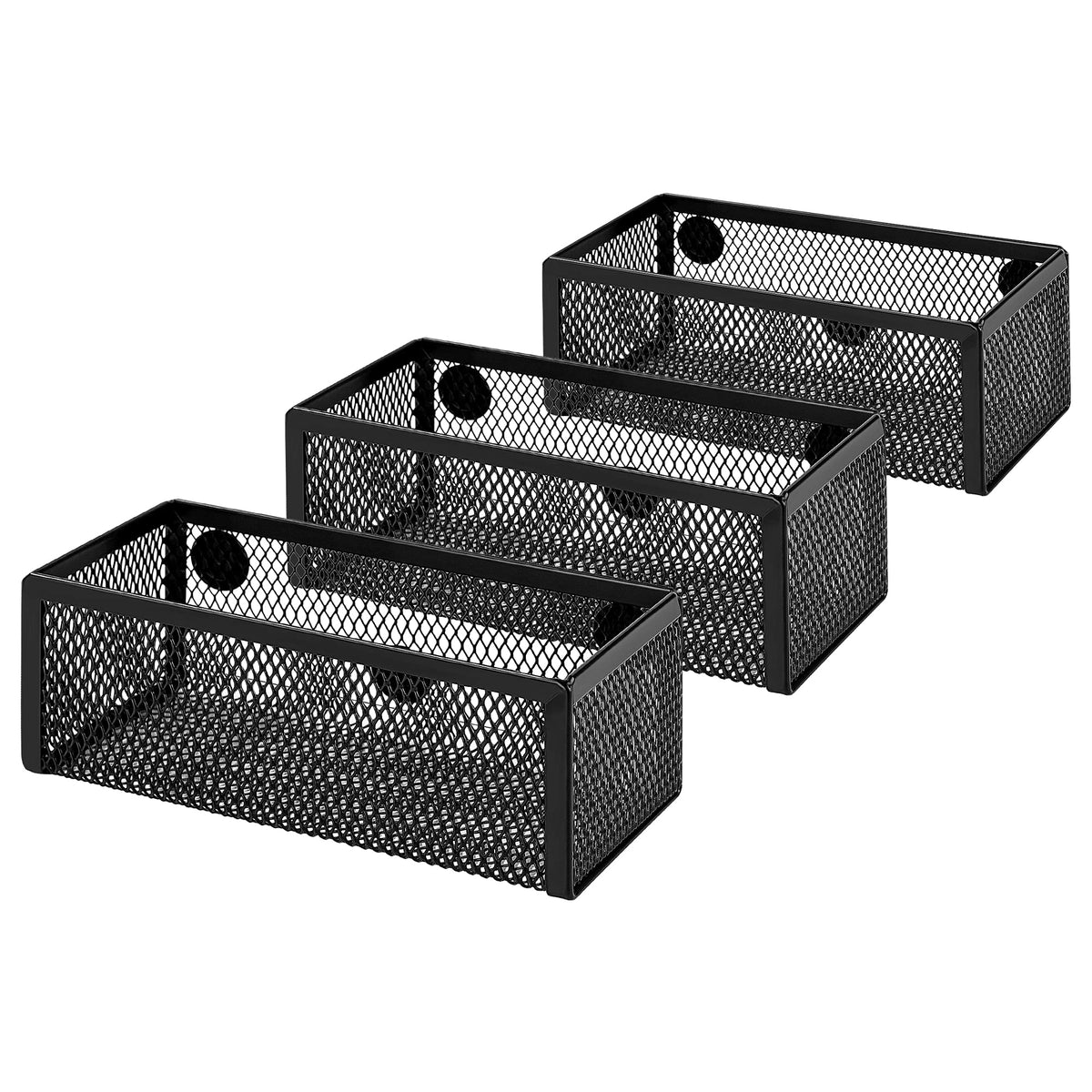 Amazon Basics Mesh Desk Organizer with Pen Holder, Pullout Drawer and Office Caddy Storage, 9.25" x 4.53" x 3.94", Black