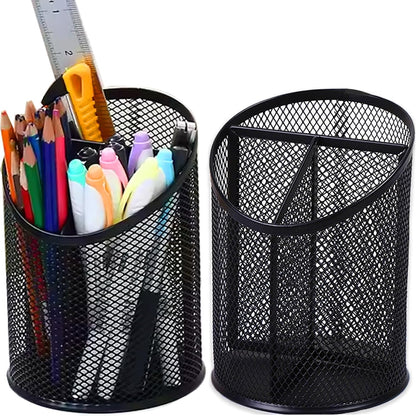 MINDEPOT 2 Pack Pencil Holder Pen Cup for Desk Round Pen Organizer