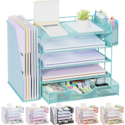 gianotter Metal Mesh Desk Organizers and Accessories with File Holder
