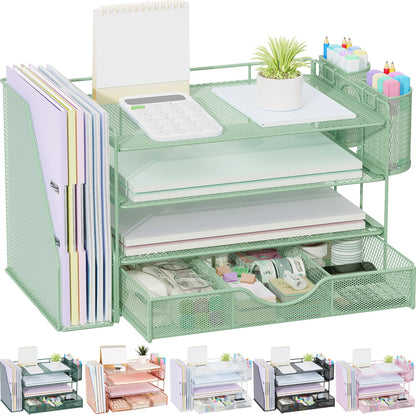 gianotter Metal Mesh Desk Organizers and Accessories with File Holder