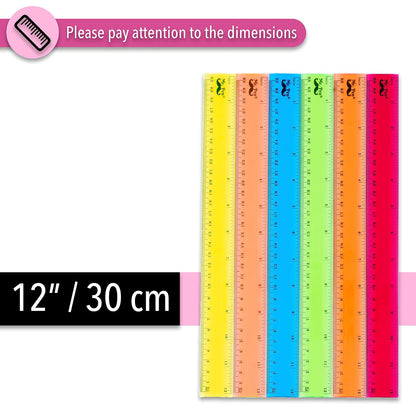 Mr. Pen- Plastic Rulers, 12 Inch, 6 Pack, Assorted Colors