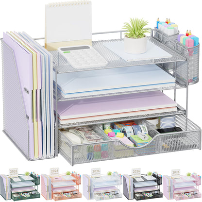 gianotter Metal Mesh Desk Organizers and Accessories with File Holder