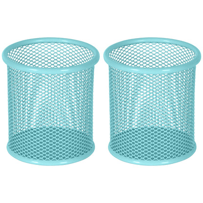 EasyPAG Pencil Holder for Desk, 2 Pack Metal Pen Organizer, Mesh Pencil Cup Organizer for Home, Office, Classroom, School, Black