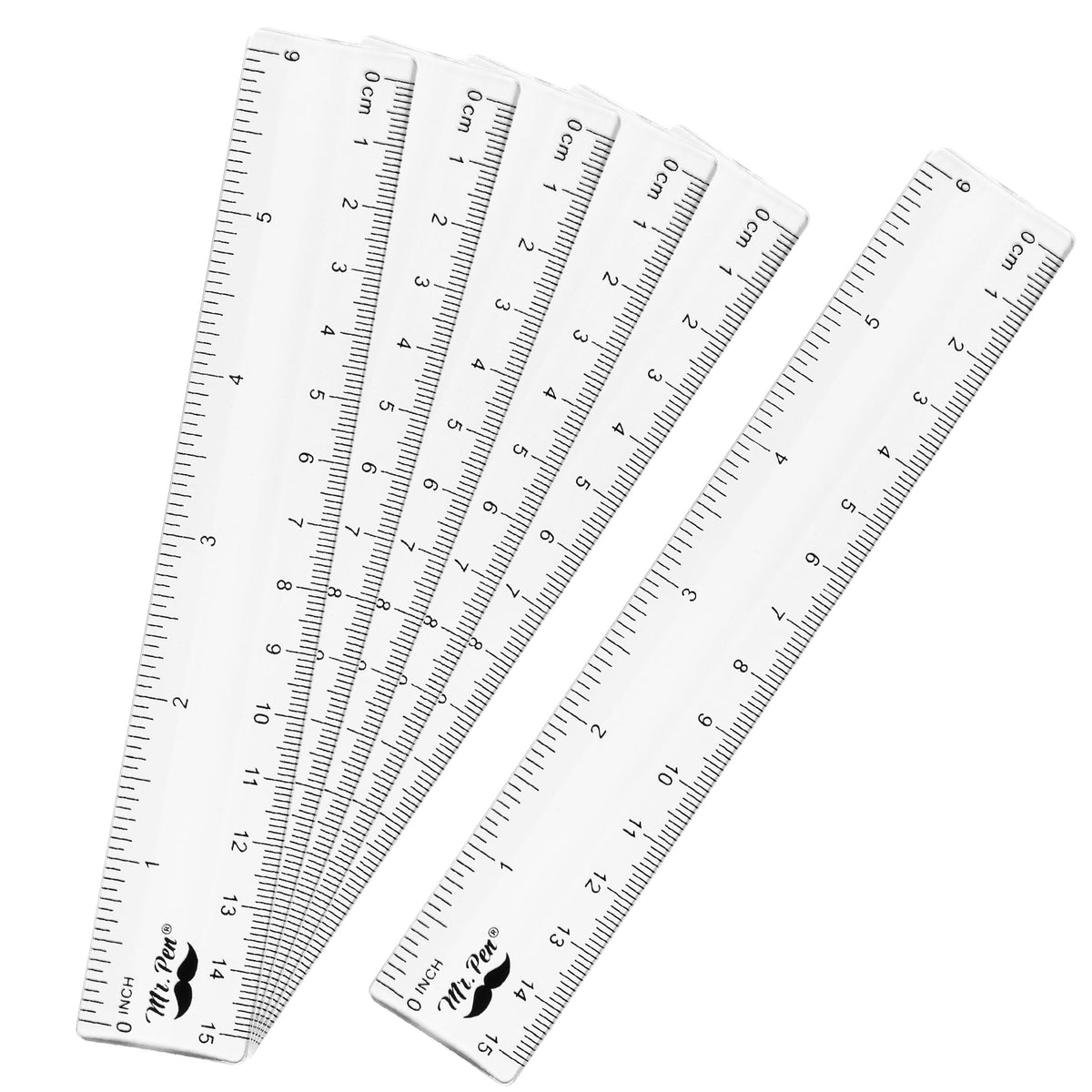 Mr. Pen- Plastic Rulers, 12 Inch, 3 Pack, Easy-to-Read Markings