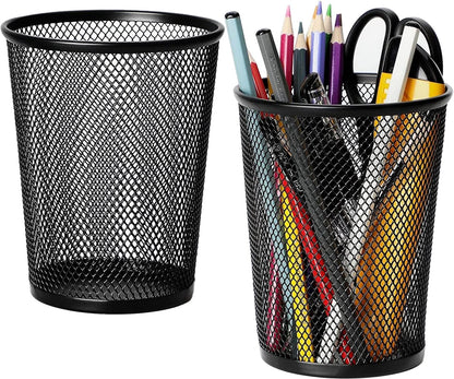 MaxGear Pen Holder for Desk 2 Pack, Mesh Metal 5.4’’, Makeup Brush Holders