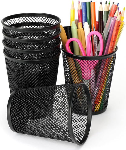Mr. Pen- Mesh Pencil Holder Set, 6 Pack, Metal Desk Organizer Cups