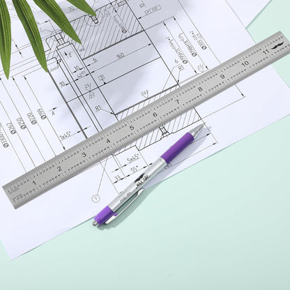 Mr. Pen- Machinist Ruler, 12 Inch, Stainless Steel Imperial