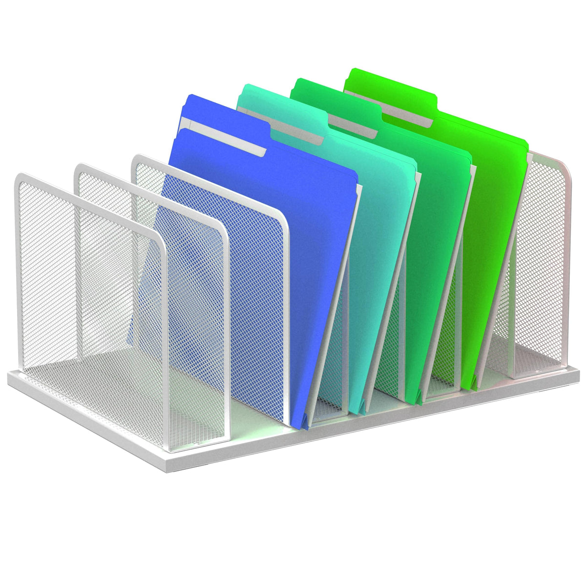 Kuntine.B Desk File Organizer Upright Mesh Desktop Organizer File Sorter Office Organization File Holder for Home, Office & Classroom (Black, 1 Pack 5-Section)