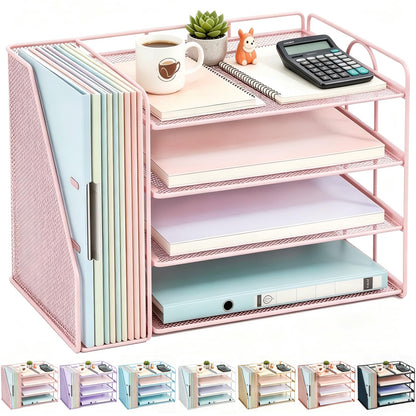 gianotter 4-Tier Paper Organizer With Magazine Holder