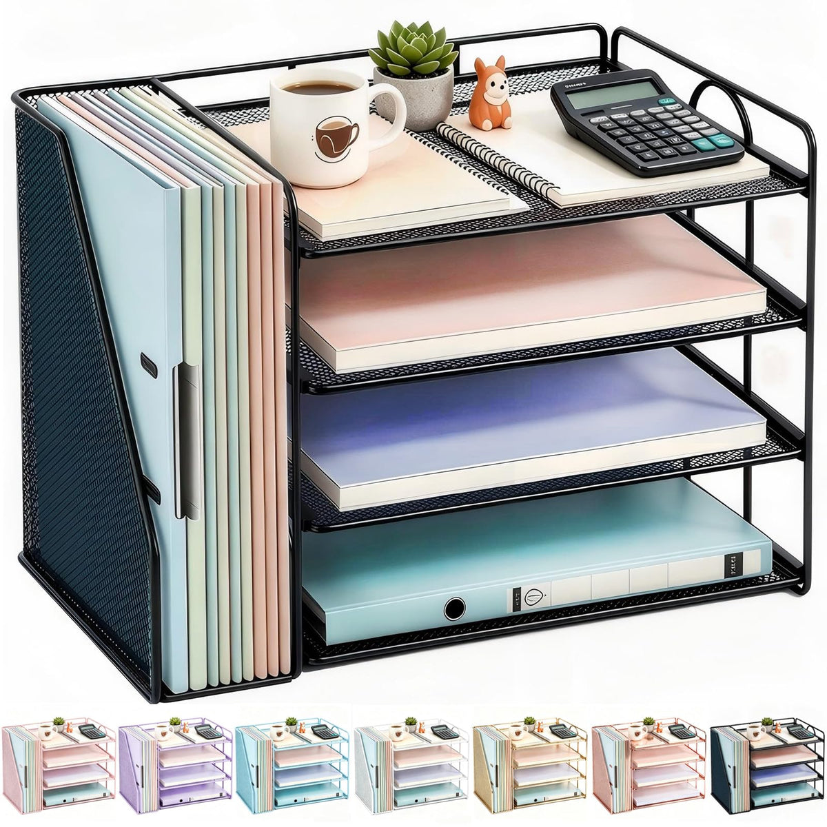 gianotter 4-Tier Paper Organizer With Magazine Holder
