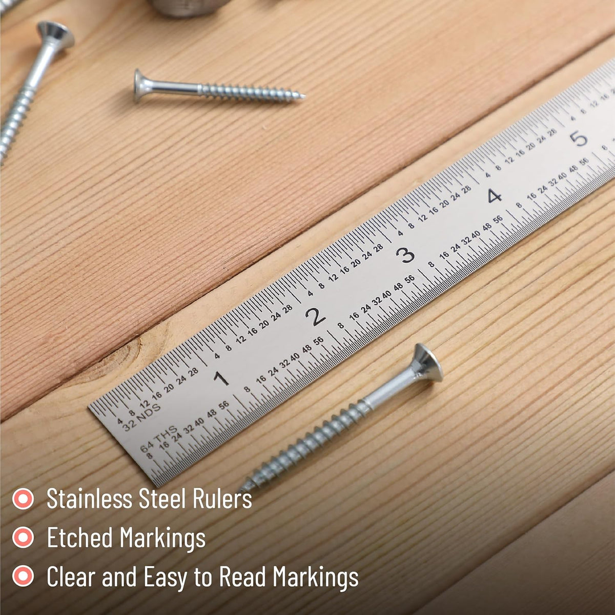 Mr. Pen- Machinist Ruler, 12 Inch, Stainless Steel Imperial
