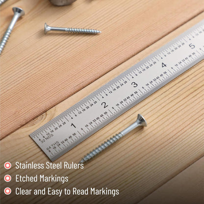 Mr. Pen- Machinist Ruler, 12 Inch, Stainless Steel Imperial