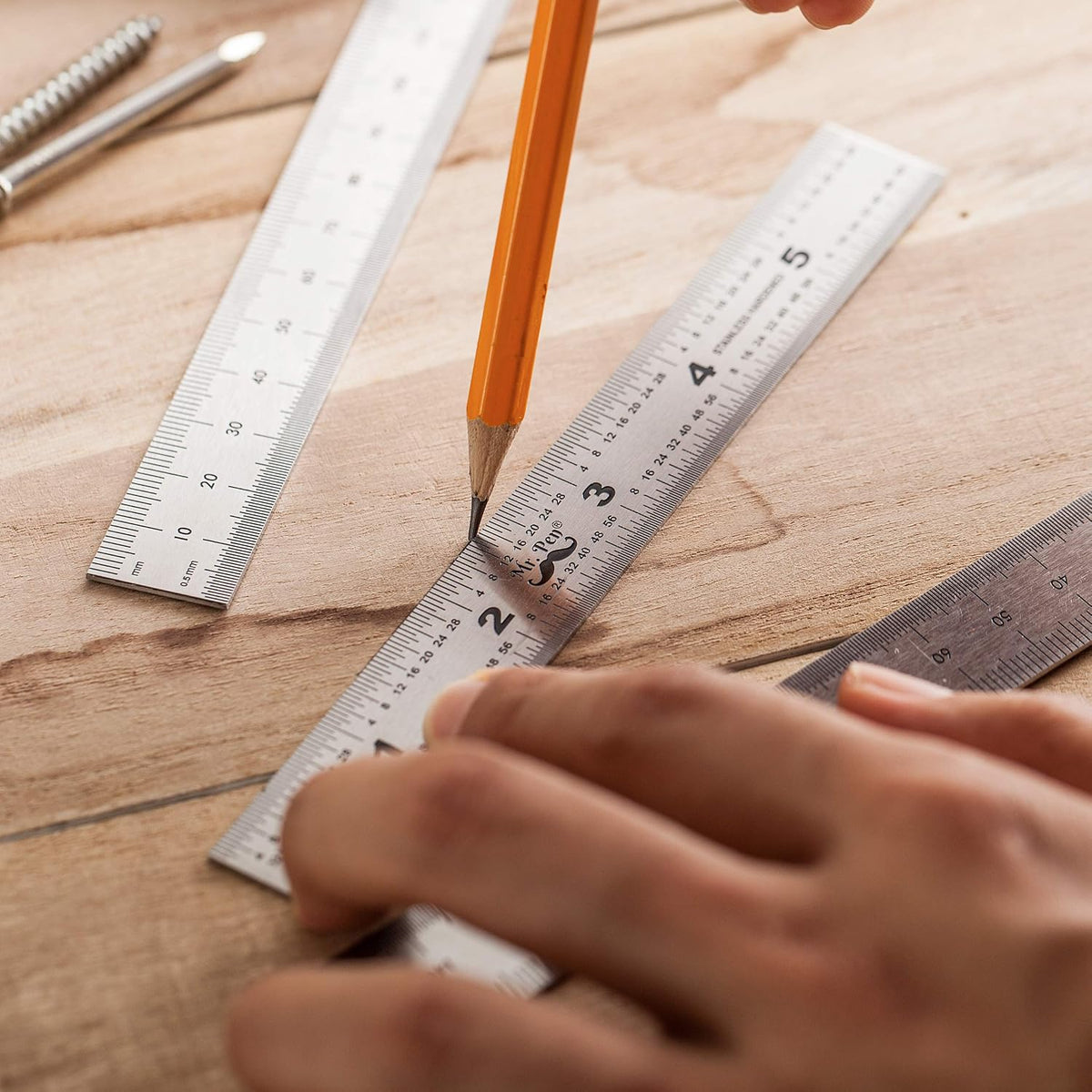 Mr. Pen- Machinist Ruler, 3 Pack, 6 Inch, Stainless Steel Metric & Imperial