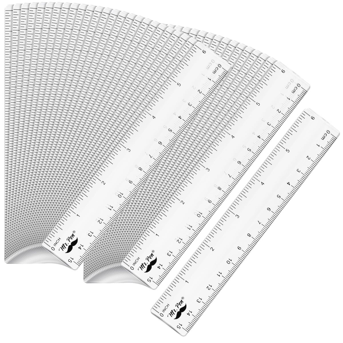 Mr. Pen- Plastic Rulers, 12 Inch, 3 Pack, Easy-to-Read Markings