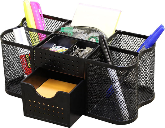 Deco Brothers Desk Organizers Pen Holder Office Caddy Storage, Black