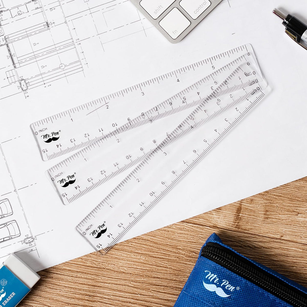 Mr. Pen- Plastic Rulers, 6 Inch, 3 Pack, Easy-to-Read Markings