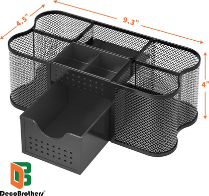Deco Brothers Desk Organizers Pen Holder Office Caddy Storage, Black