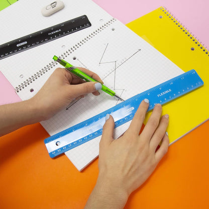 BAZIC 12-Inch (30cm) Shatterproof Flexible Ruler, Single Ruler