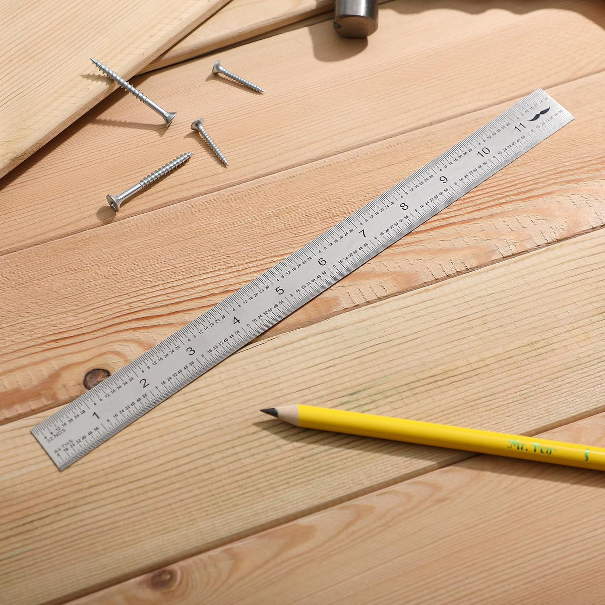 Mr. Pen- Machinist Ruler, 12 Inch, Stainless Steel Imperial