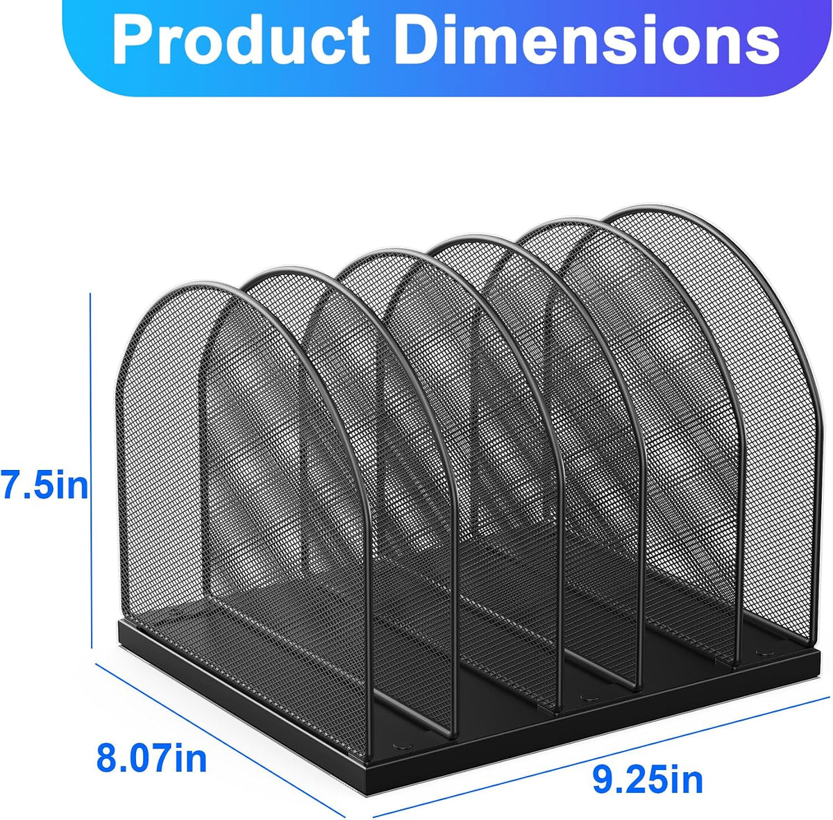 gianotter Desktop File Organizer with 5 Compartments