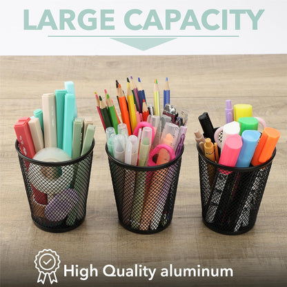 Mr. Pen- Mesh Pencil Holder Set, 6 Pack, Metal Desk Organizer Cups