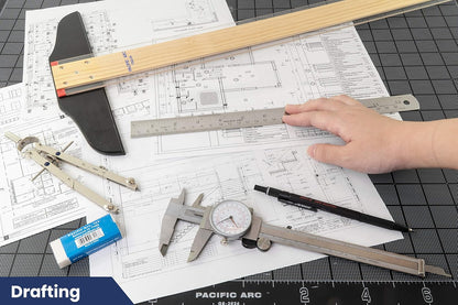 Pacific Arc 12 Inch Stainless Steel Ruler with Inch/Metric Conversion Table