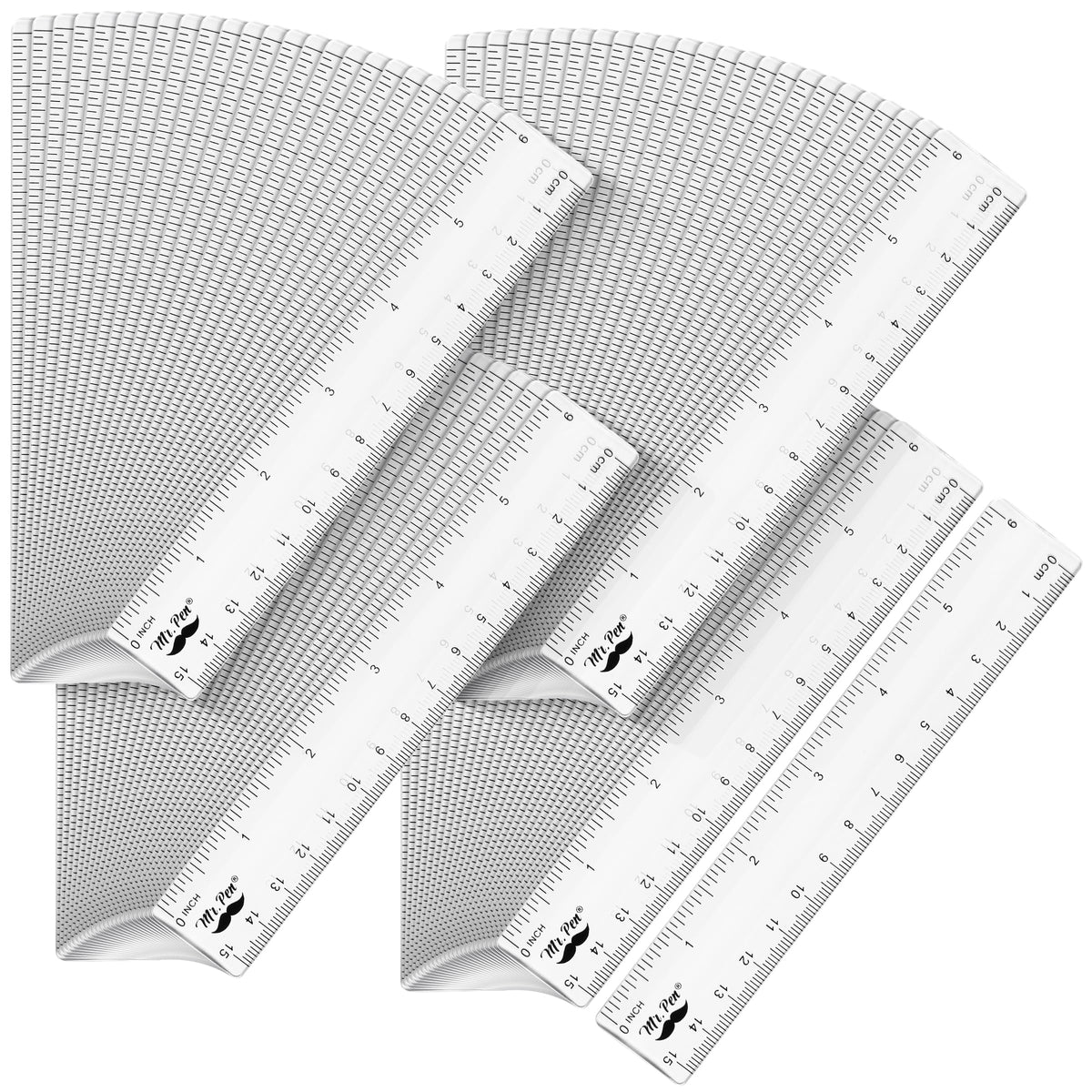 Mr. Pen- Plastic Rulers, 12 Inch, 3 Pack, Easy-to-Read Markings