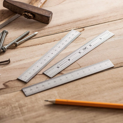 Mr. Pen- Machinist Ruler, 3 Pack, 6 Inch, Stainless Steel Metric & Imperial
